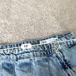 ZARA  pleated Blue Denim mini Skirt Photo 2