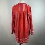 Free People  Women's Popover Tunic Dress Shirt Plaid Long Red Gold Oversized XS Photo 6