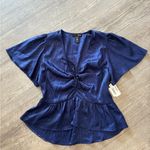 AQUA  navy zebra print tie top 🌷 Photo 2