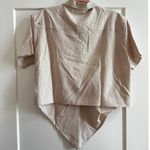 NWT Wayre Tie Front Button Up Crop in Dune Beige Large Photo 5
