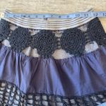 Free People  Crochet Knit Mixed Media Mini Skirt Women's 2 y2K 100%‎ Cotton Boho Photo 5