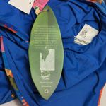 Farm Rio NWT Blue Vibrant Tropical V-Neck Bead One-Piece Swimsuit Macaw Party S Photo 9