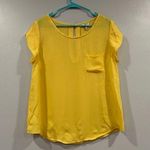 Joie  100% Silk Rancher Yellow Pocket Shell Top Large L Photo 0