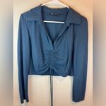 ZARA Women’s Deep Green Casual Long Sleeves Top Size M Photo 1