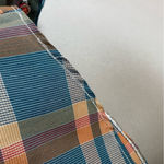 Vintage 70s 80s Plaid Shirt Women Retro Blue Orange Button Photo 9