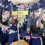 Kori NWT American Off-the-Shoulder Bell Sleeves Romper One Piece Blue Floral S Photo 2
