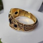Gold and Black Hinge / Clamper Style Bracelet New Photo 3