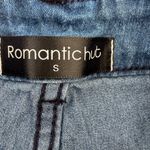 Floral Embroidered Wide Leg Jeans sz small Blue Photo 4