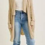 Judy Blue Chunky Knit Open Front Cardigan Sweater Beige Wool Blend Medium/Large Photo 0