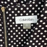 Calvin Klein Polka Dot Dress Black White Puff Cap Sleeve V Neck Size 6 Photo 4