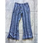 Three Dots  Women's Boho Print Wide Leg Pants Size L Rayon Viscose Photo 2