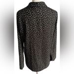 Elodie  Blazer Jacket Size Medium Black Creme Unstructured Drape Front Polka Dot Photo 1