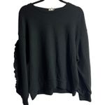 A New Day Women's Black Ruffle Long Sleeve Sweatshirt - Size XL - NWT Photo 0
