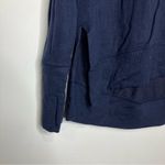 Athleta  navy blue long sleeve lightweight pullover side‎ slits size large Photo 1