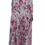 Halogen NWT  Sleeveless Pleated Sharkbite Hem Midi Halter Dress Magenta Size XL Photo 0