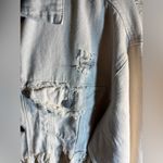 POL  NWT fringe denim jacket, cream colored, distressed, small but oversized Photo 9