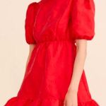 Sister Jane Jacquard Mini Dress with Open Heart Back in Red Photo 1