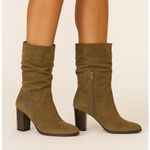 Market & Spruce Green Slouchy Heeled Boots Women's Size 8 Photo 0