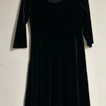 Talbots  Velvet Bow Cut Out Fit and Flare Dress Black Size 8 Holiday NYE Party Photo 0