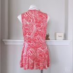 Premise Blouse Floral Collared Sleeveless Top Red & White Shirt Size L Photo 3