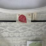 Anthropologie Lilka Ivory Lace Stretch 3/4 Sleeve Swing Top Lightweight Sheer Photo 1