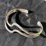 Designer Signed Handmade Sterling Silver Modernist Wavy Cuff Bracelet Photo 1