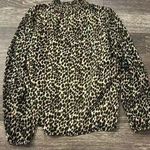 J.Crew  Women's XS Brown Leopard Print Mockneck Long Sleeve Blouse Photo 0