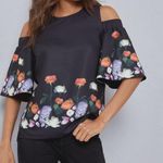Ted Baker  Amarga Kensington cut out shoulder top in black floral Photo 0