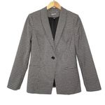 White House | Black Market WHBM Women’s Black and White Shawl Collar Single Button Blazer size 8 Photo 0