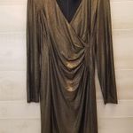 {6} Taylor Gold Shimmer Dress Holiday Party Cocktail Wedding Photo 1