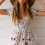 Misslook dress size M floral, baby doll‎ cottage core mini dress white red Size M Photo 0