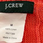 J.Crew Coral 100% Linen Cable Knit Lightweight V-Neck Sweater Size Medium Photo 4