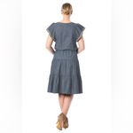 Eshakti Women’s  Wool Embellished Cotton Chambray Tier Dress Size 20W Photo 1