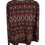 Rafaella  Southwest Zipper Detail Top Blouse Western Tribal Stretch Large Photo 1
