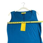 St. John St. John Women’s M Sleeveless Top Solid Teal Baltic Blue Tee Simple Basic New Photo 5