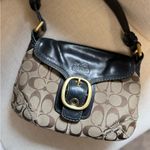 Coach  11411 Vintage Bleeker Black Jacquard Leather Flap Shoulder Bag Purse Y2K Photo 2