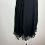 Dave and Johnny  100% Silk Asymmetrical hem black Dress Size 1/2 beaded 90s Y2K Photo 7