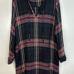 Cloth & Stone  Jewel Tone Long Sleeve Plaid Shift Shirt Dress Size Medium Photo 0