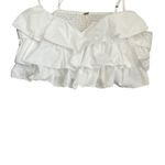 Free People  Women‎ Crop Top M White Danelle Ruffle Layer Boho Festival Coquette Photo 6