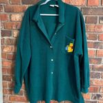 Disney The  Store womens vintage fleece winnie the Pooh button up shirt green XXL Photo 0