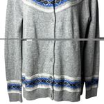 Talbots  Fair Isle Cardigan Sweater Lambswool Blend Nordic Holiday Cabin Cozy M Photo 3