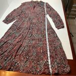 NICHOLAS Eleanor Cross Neck Keyhole Gathered Printed Midi Dress SZ 10 NEW *FLAW‎ Red Photo 11