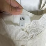Anthropologie  LPA white milkmaid cottagecore eyelet mini dress small‎ romantic Photo 4