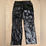 Good American Textured Vinyl Faux Leather Pants Black Size 12/31 Photo 3