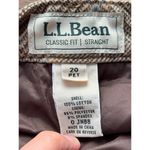 L.L. Bean Classic Fit Straight Plaid Lined Pants Women's Size 20 Petite Tan Photo 1