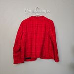 ZARA Red Tweed Blazer Jacket Photo 7