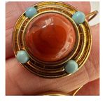 Orange and blue circle earrings Photo 5