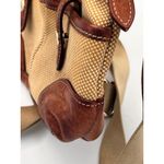 Dooney & Bourke Vintage  Crossbody Bag Tan Woven Tweed Leather‎ Trim Casual Purse Photo 7