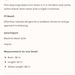 Free People Beach Mini Dress Size XS Ribbed Long Sleeve V Neck Lounge Tunic Photo 8