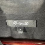 Madewell Black Button Down Shirt Size 2 Linen Blend Utility Blouse Long Sleeve Photo 6